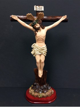 20" Crucifixion w/ Wood Base 
